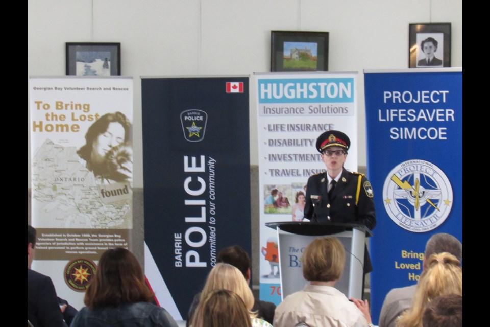 Barrie Police Chief Kimberley Greenwood launches Project Lifesaver Simcoe. Shawn Gibson for BarrieToday                               