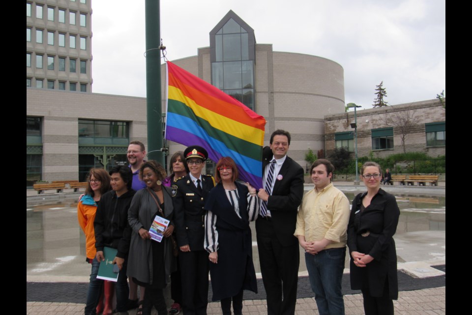 Pride Week 2017 kicked off in Barrie with a flag raising and celebration at city hall.
Shawn Gibson/BarrieToday                                  