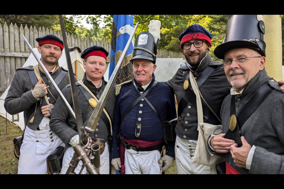 Adrian Moriarty (from left) of Wasaga Beach, Declan Claffey, his father Oliver Claffey, from Newmarket, Bryan Cox, from East Gwillimbury and Steve Mayes, from Brampton formed the 22 U.S. Infantry brigade.