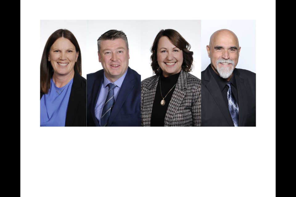 Springwater Township council members, from left, Coun. Danielle Alexander, Coun. Phil Fisher, Coun. Anita Moore and Deputy Mayor George Cabral.