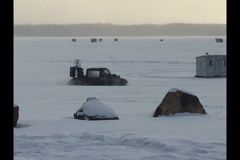 Hovercraft  turns heads as it zips across Callander Bay 