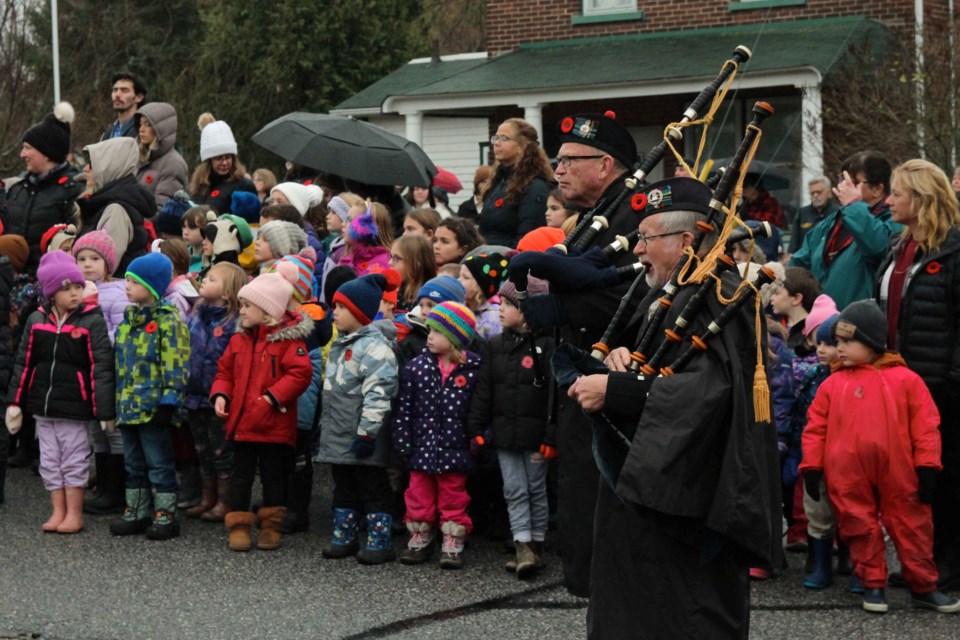 Hundreds lined the streets for this morning's Remembrance Day Ceremony / Photo David Briggs 