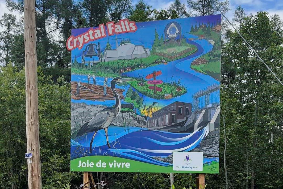 New sign greets those heading to Crystal Falls - North Bay News