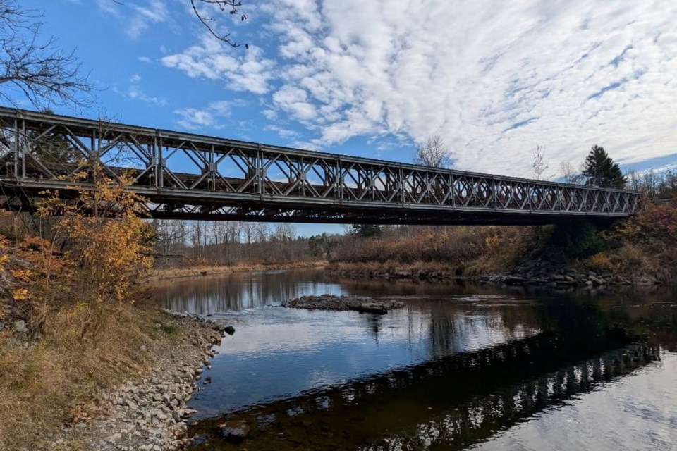 The Dennonville Bridge spans the Temagami River in the municipality of West Nipissing near River Valley