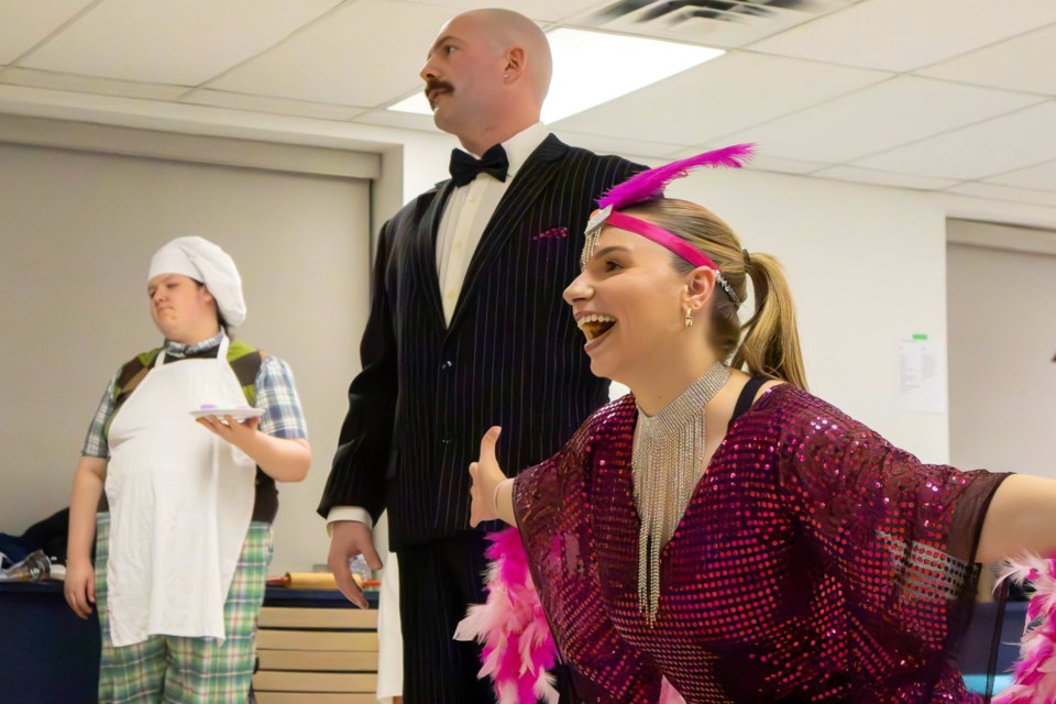 Actors rehearse for Thursday's opening night of The Drowsy Chaperone