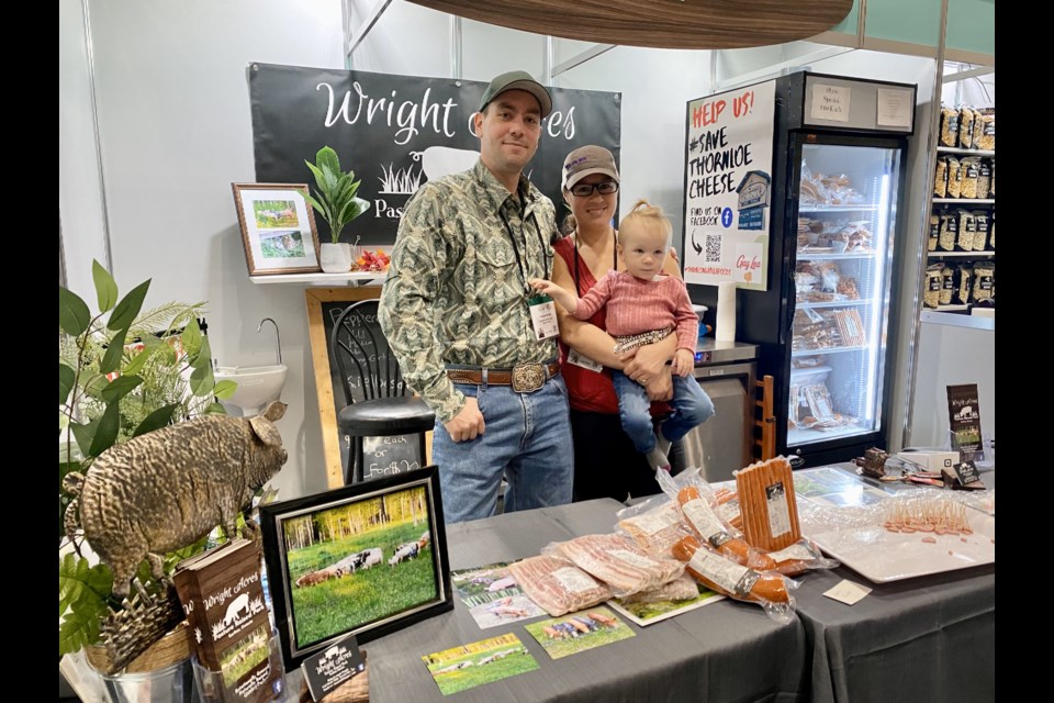 The Wrights run a successful pork farm in Earlton, pictured here at the Royal Agricultural Winter Fair in Toronto with daughter Zoe.