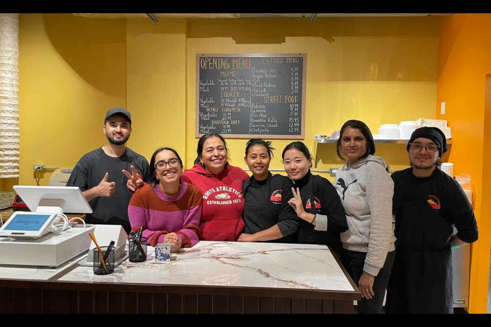 Laxmi Konwar and her staff at the  Northern Himalayan Café. 