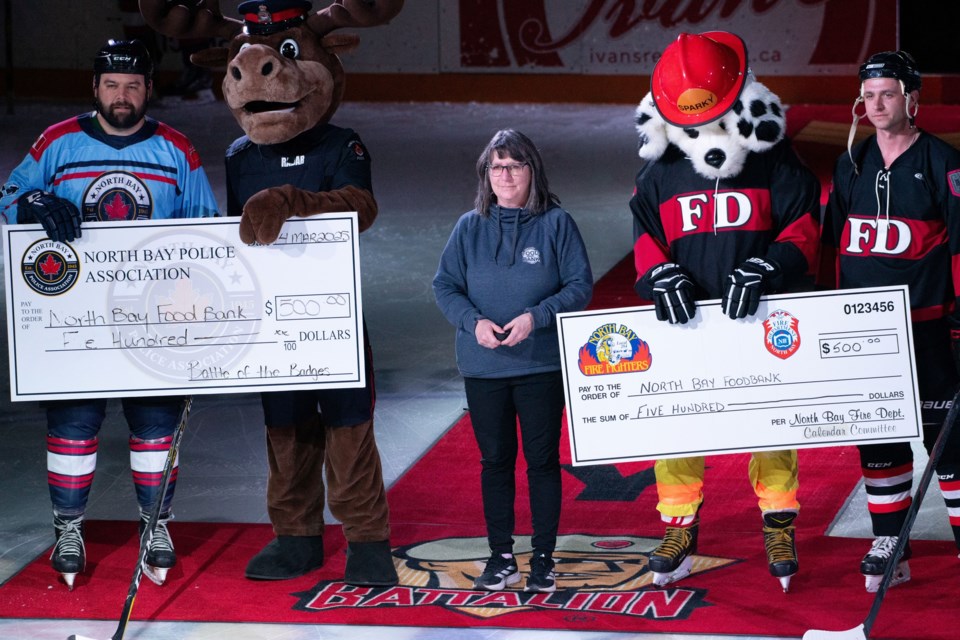 The Battle of the Badges cheque presentation. 