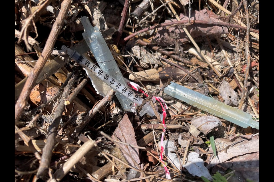 Needles are a problem for beachgoers at the Preston St. public access.