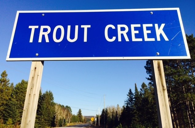 Trout Creek entrance sign.