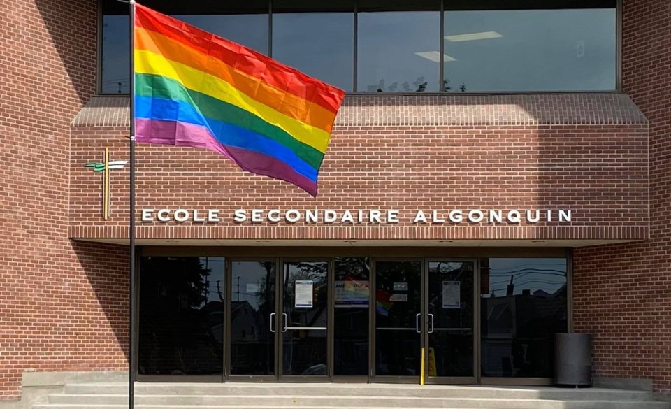 20210517 pride flag  École secondaire catholique Algonquin