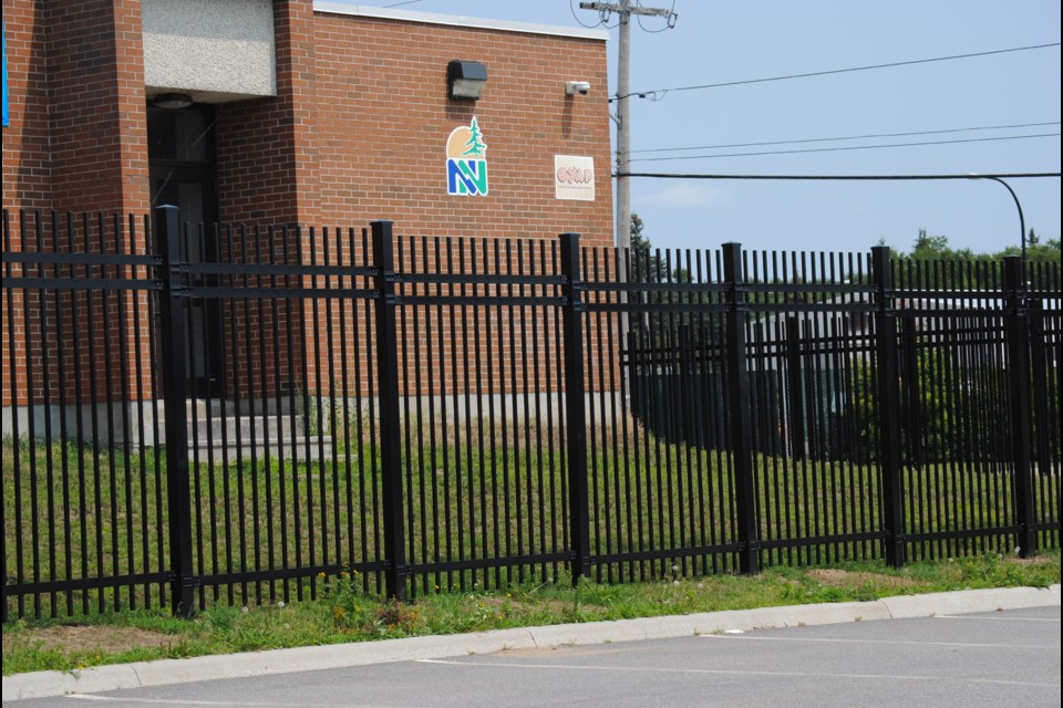 The new security fence at the south end of Chippewa Intermediate and Secondary School.