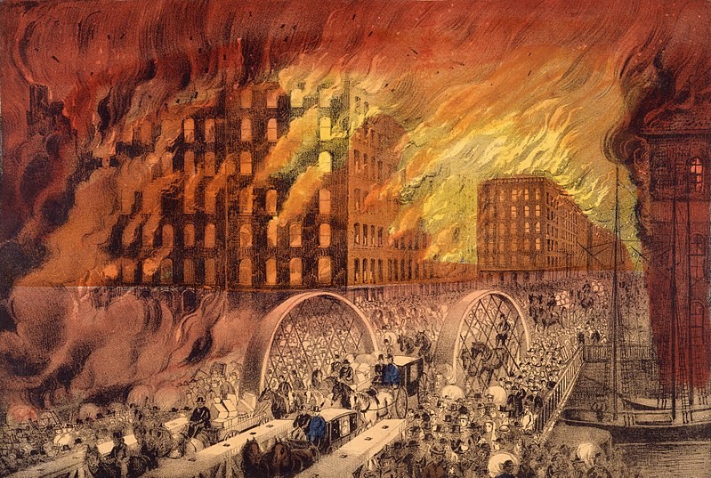 2021 Great Chicago fire By Currier and Ives - Chicago Historical Society, Public Domain,