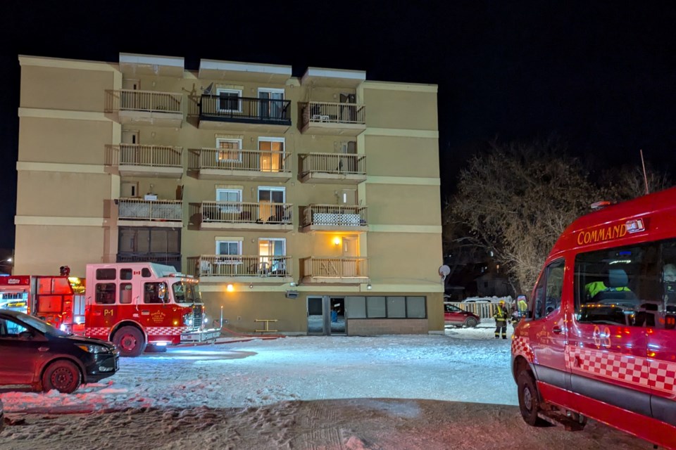 North Bay Fire responded to an apartment fire in a building at 490 Main St. E in North Bay.