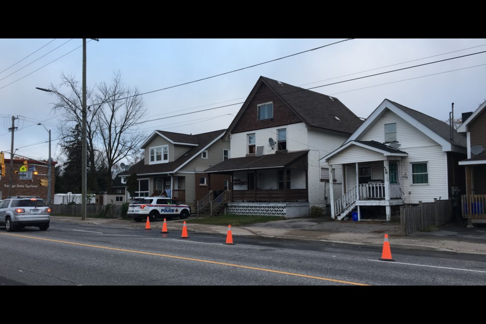 One man is dead after a fire at this home Thursday morning. Photo by Chris Dawson.