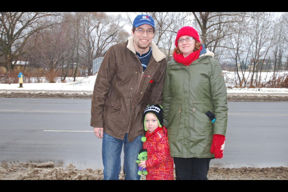 The Thiel family waiting for Santa