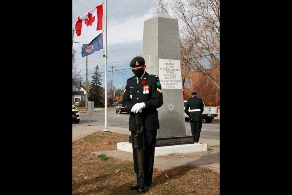 Algonquin Regiment Remembrance Day ceremony in North Bay.