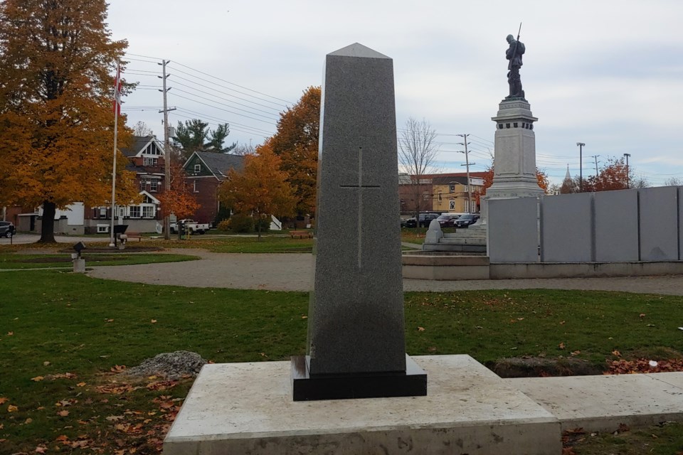 The Algonquin Regiment War Memorial has been relocated to Memorial Park.