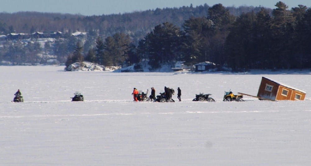 Ice fishing on Callander Bay for a good cause