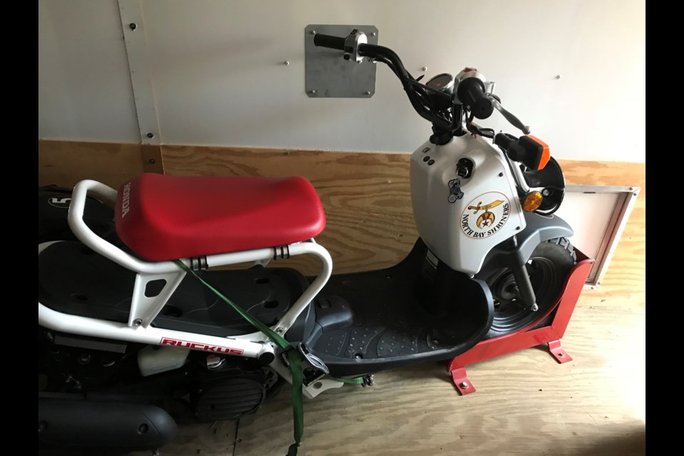 A Honda Ruckus has been stolen from the club's trailer. Supplied.