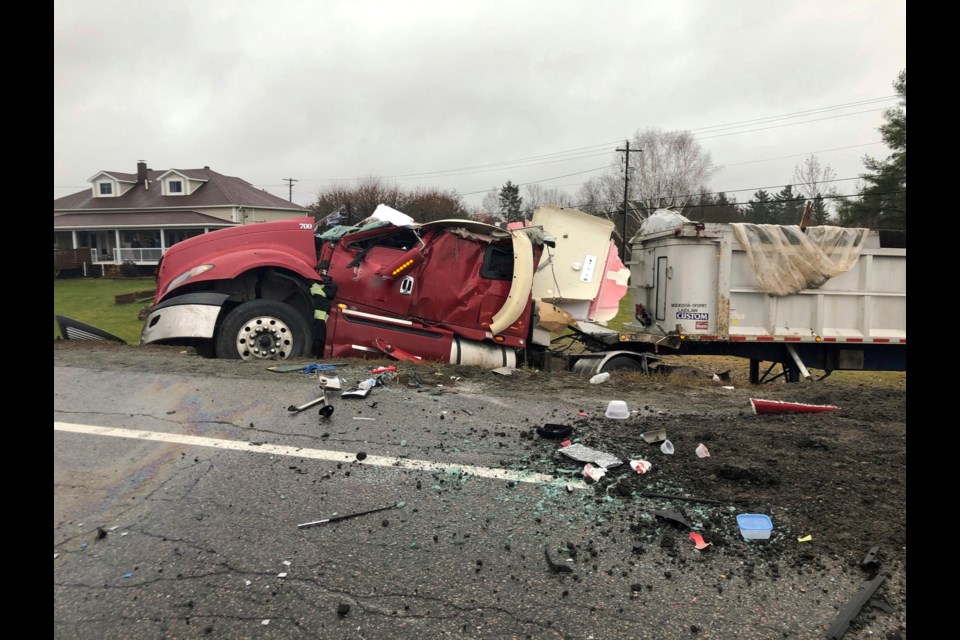 No injuries in this crash on highway 64. Courtesy OPP.