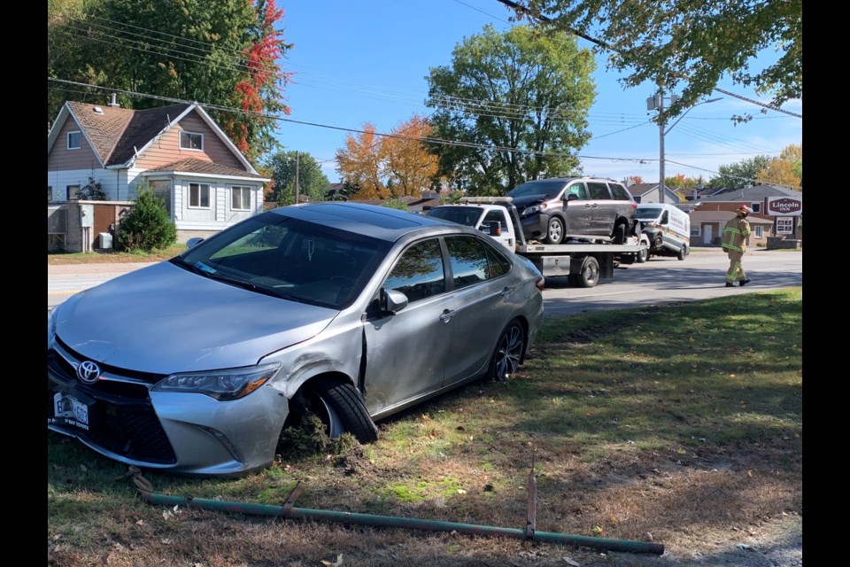 This three-vehicle collision closed all lanes of Lakeshore Drive this afternoon.