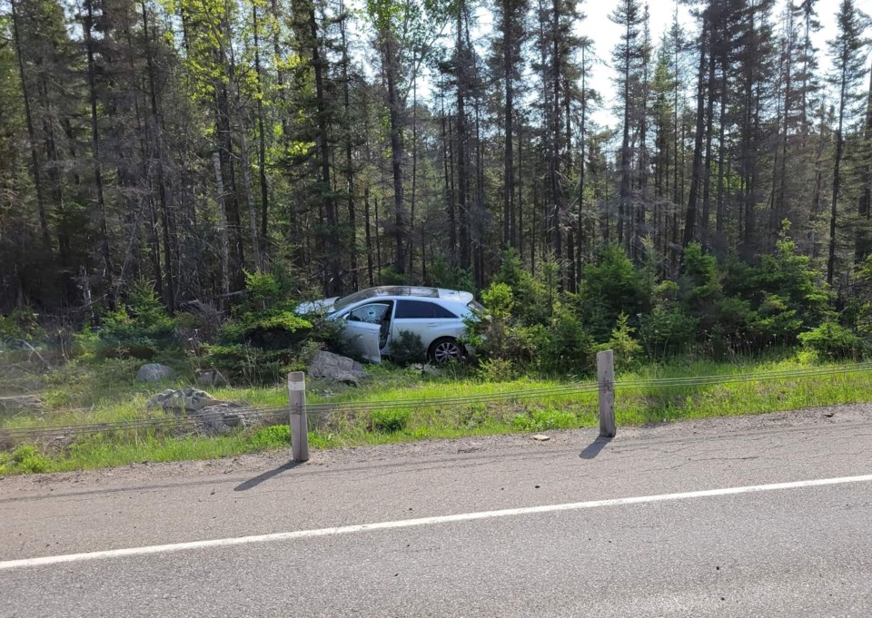 20220530 temagami highway 11 closed stolen vehicle 1