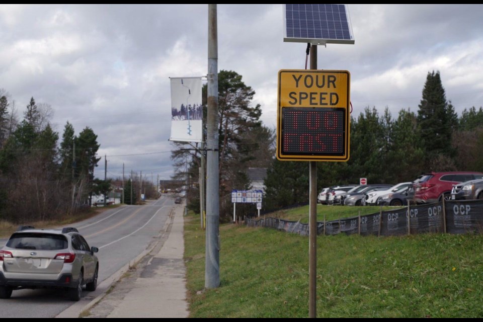 Burk's Falls has its first radar speed sign.