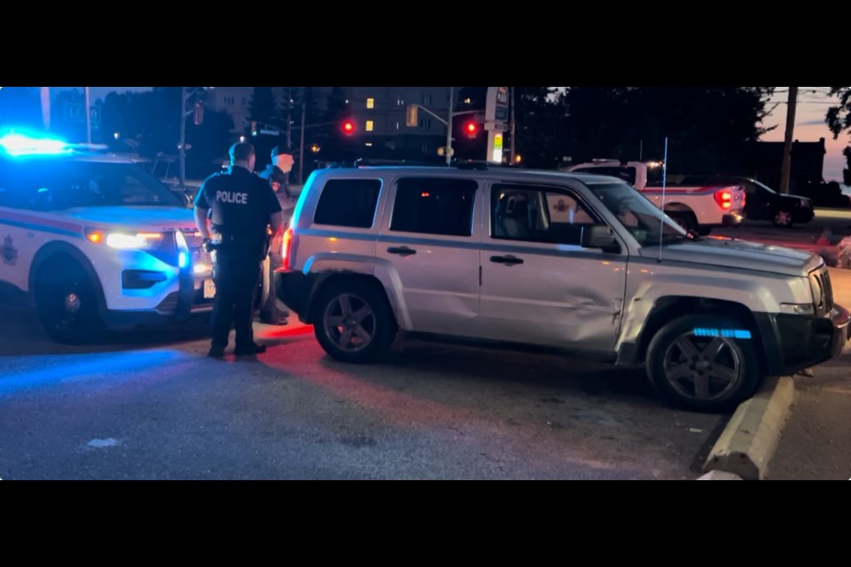 Five marked cruisers were involved in a police action off Lakeshore Drive Wednesday evening.