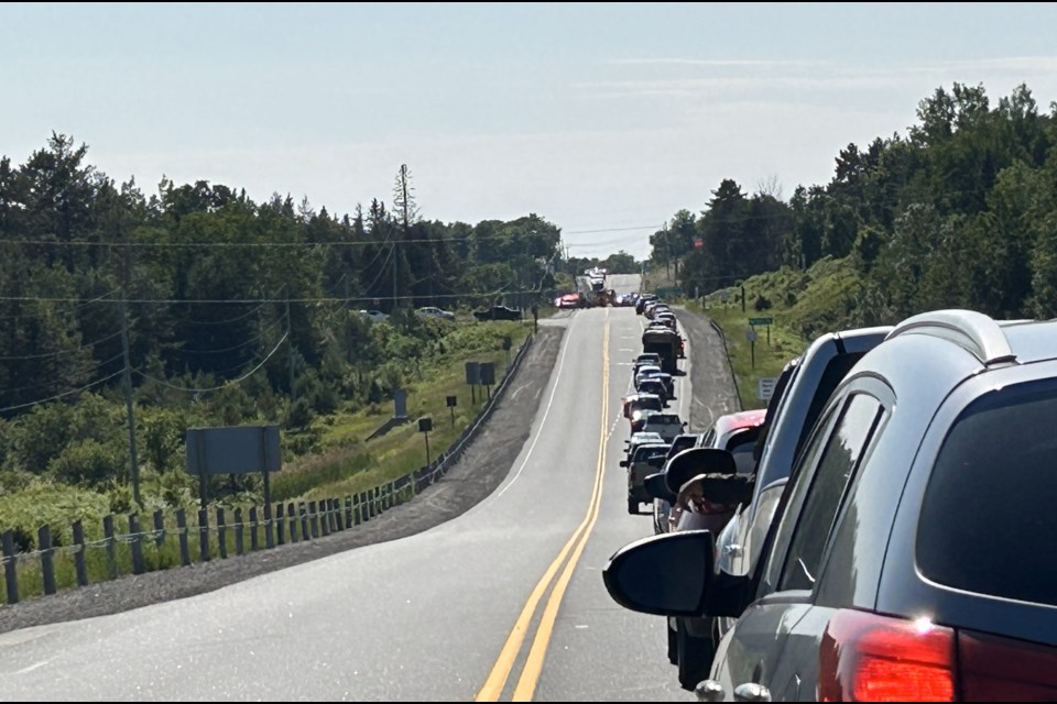 Traffic is backed way up after an accident late this afternoon just outside city limits on Highway 17 W.