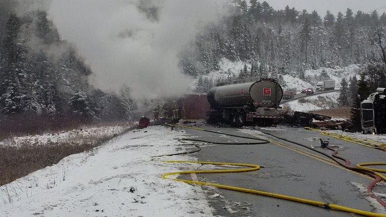 Two Transports Collide Highway-11-transport-fire-8-opp-2016