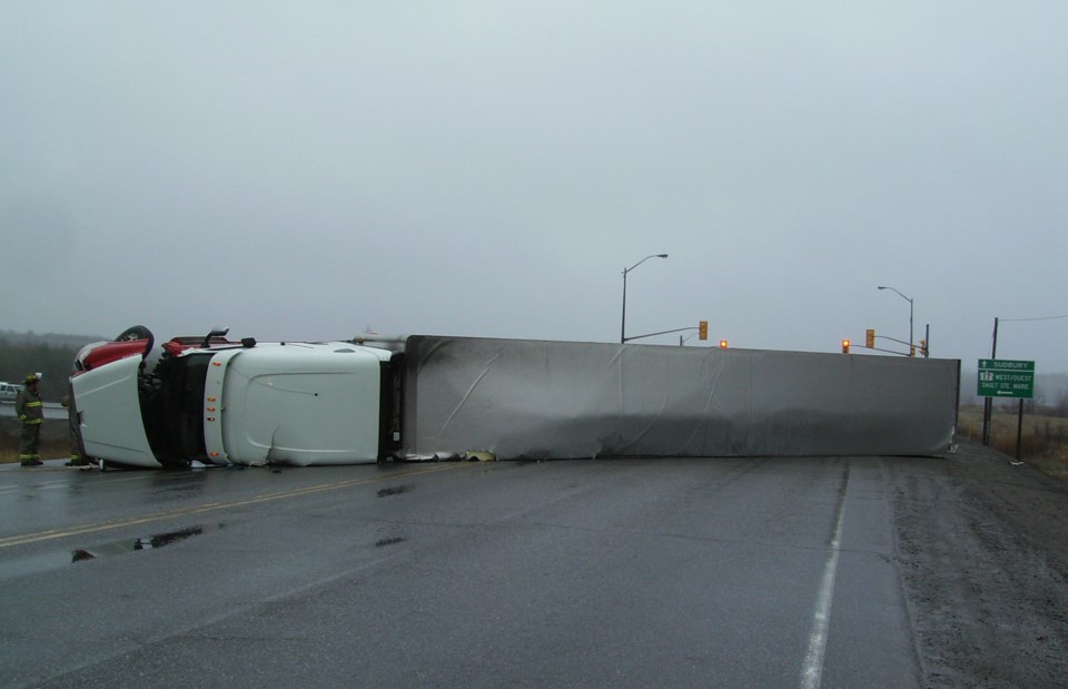 tractor trailer highway 17 coniston