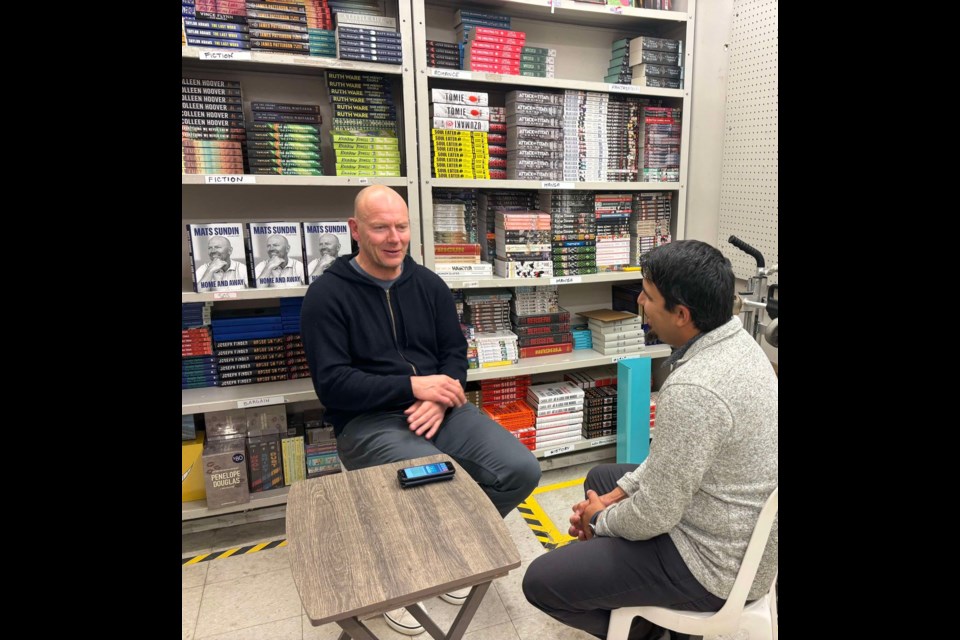 Hockey Hall of Famer Mats Sundin in a one-on-one interview before his book signing at Northgate Shopping Centre.