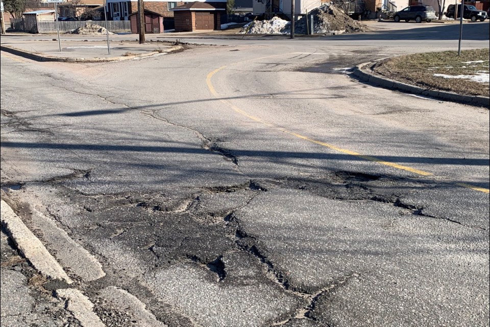 This 2022 file photo shows the condition of Premier Road when it was named the city's worst for two years running in CAA voting,