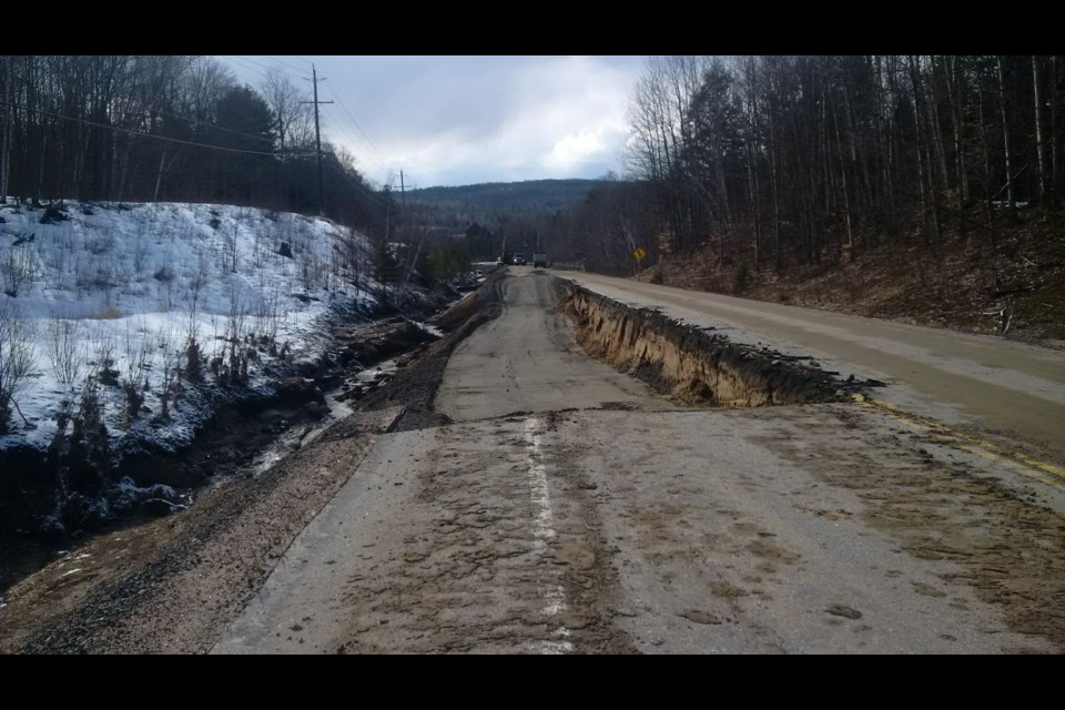 Highway 522 under repair. Photo courtesy MTO.