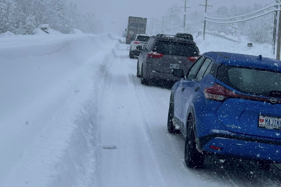 Snowsqualls in Muskoka closed Highway 11 in both directions.