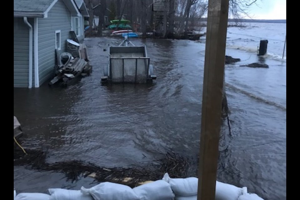 Jocko Point flooding this morning. Courtesy Denise  Edmunds..