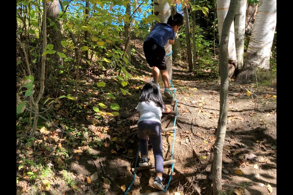 Kids in nature discovering the environment