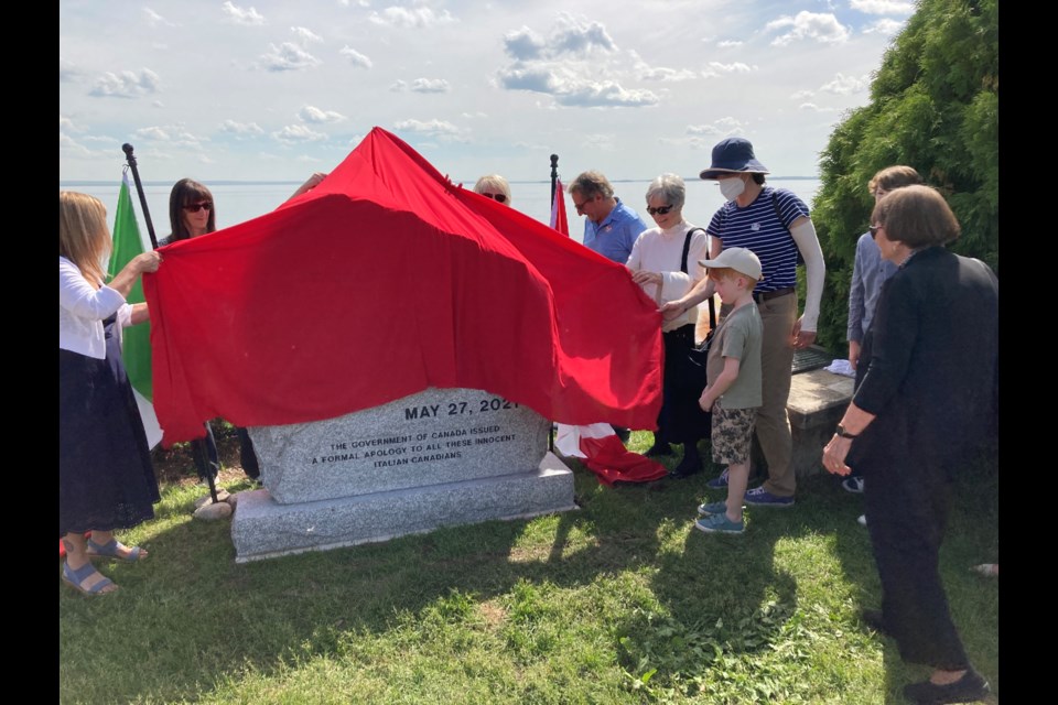 Unveiling of memorial stone to honour Northern Ontario Italian Canadians interned during WWII