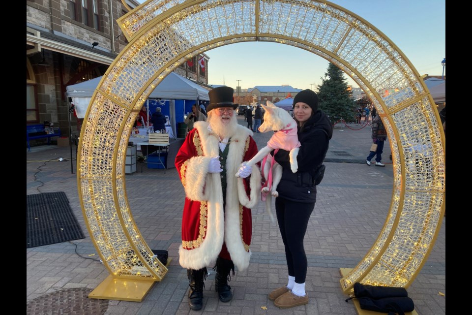 Santa dropped in at the North Bay Winter Outdoor Market spreading holiday cheer.