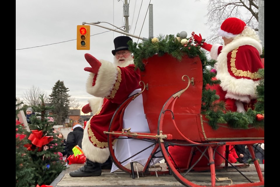 Santa and Mrs. Claus at the Santa Claus parade. 