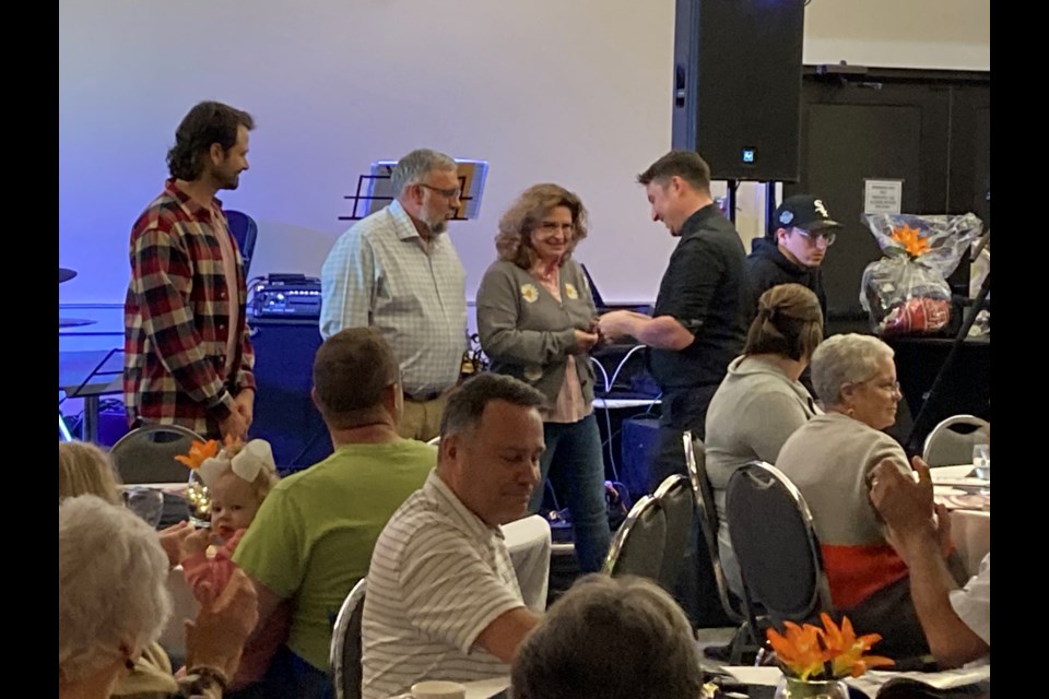 Three retiring board members were recognized for their dedication to the organization (l-r) Mathieu Perron, Michel Page, and April  Rosenberger.  