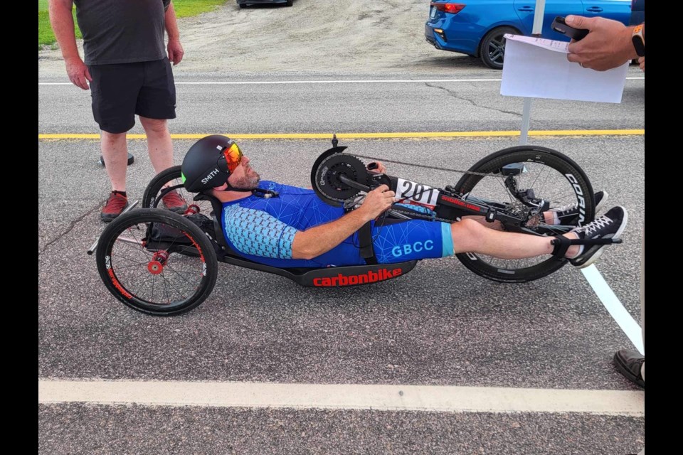 North Bay's Kevin McKenna repeats as para cyclist champion in 2023 Ontario Cycling Provincial Championships held in North Bay.
photo supplied by Kevin McKenna