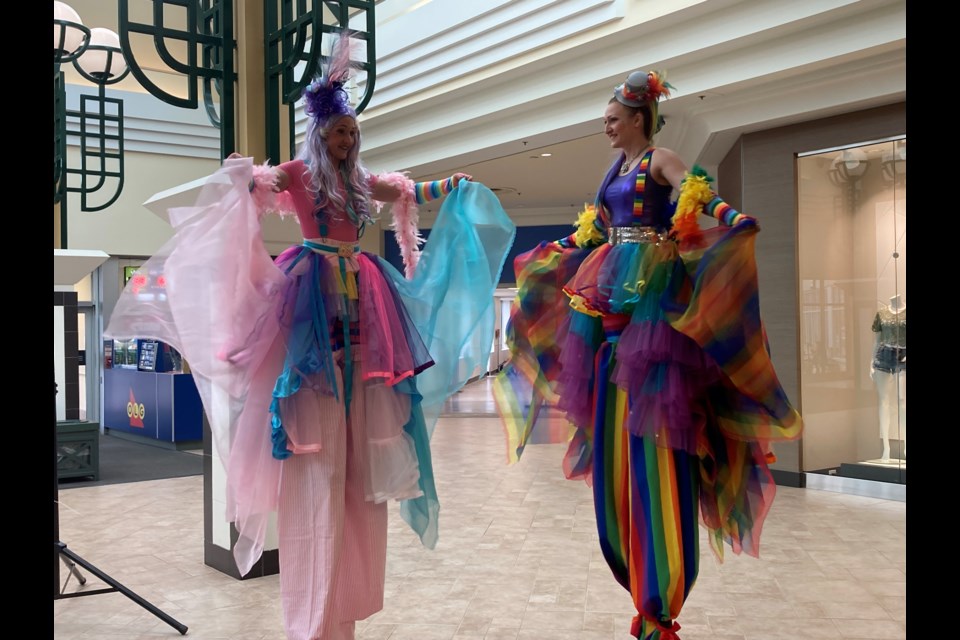 Stilt walkers amaze the crowd at St. Jean Baptiste Day celebrations in North By 