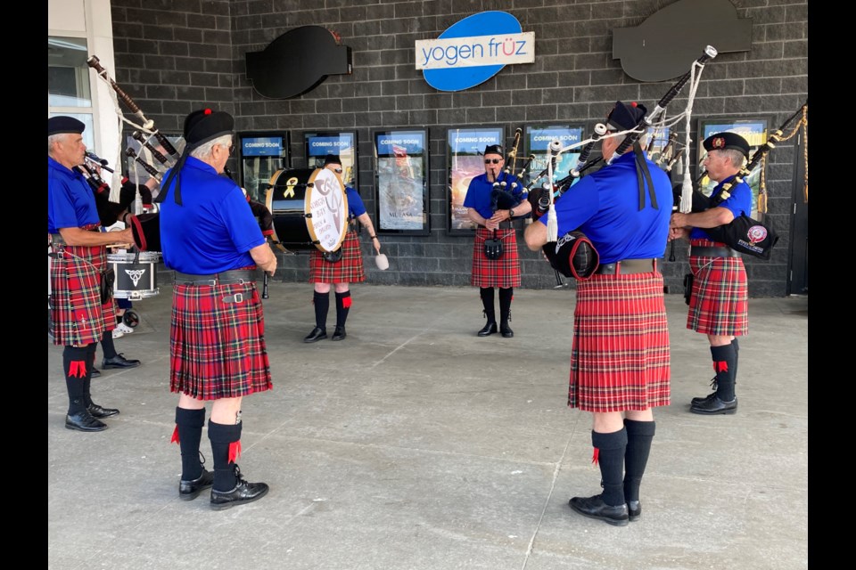 North Bay Pipes and Drums officially kick off Ferris Fun Day opening ceremonies Saturday. 