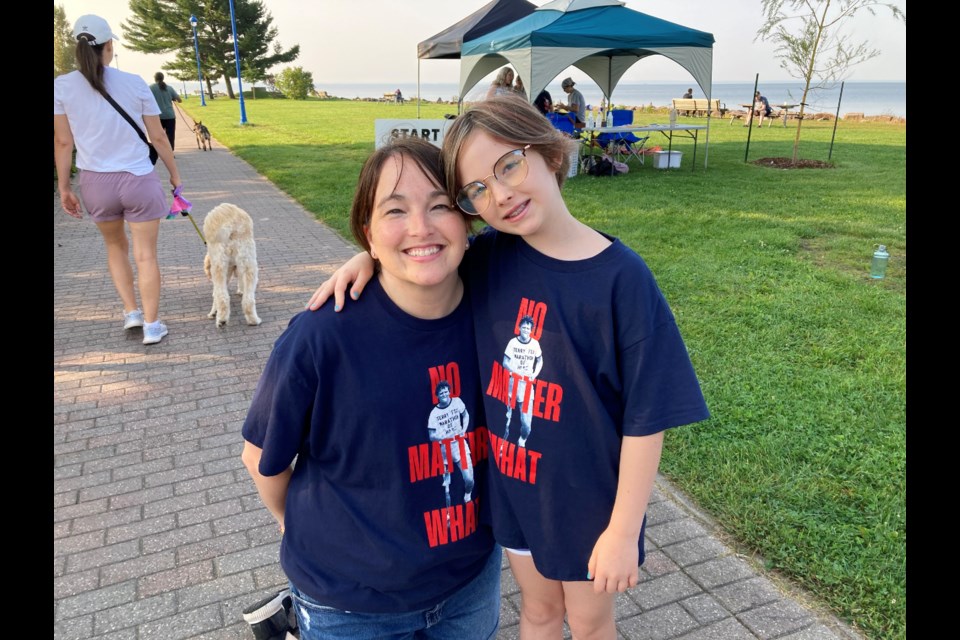 Cancer survivor Melissa Campbell and daughter Molly at the Terry Fox Run North Bay 