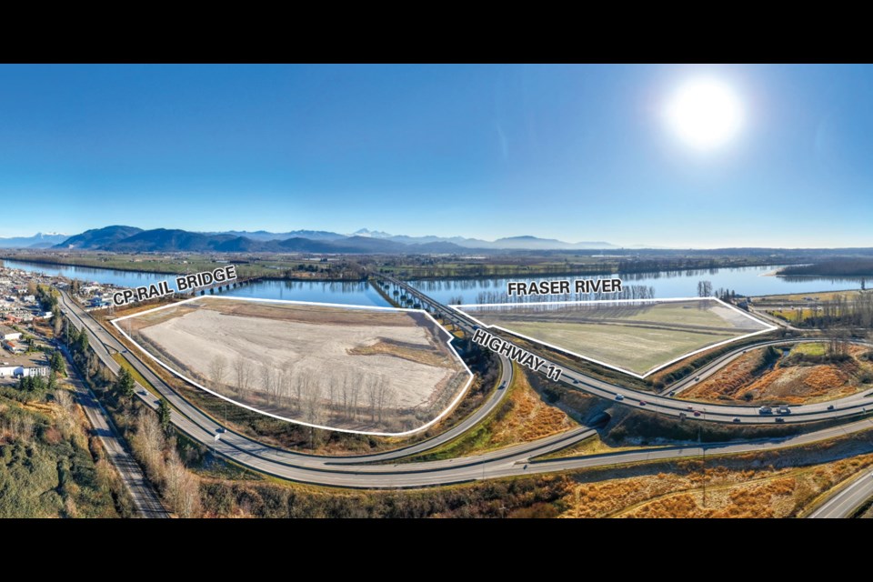 A new listing for waterfront industrial lands in Mission, B.C. is expected to fetch more than $100 million, with the site currently zoned for light and heavy industrial, manufacturing, mini-storage, barge loading or warehousing.