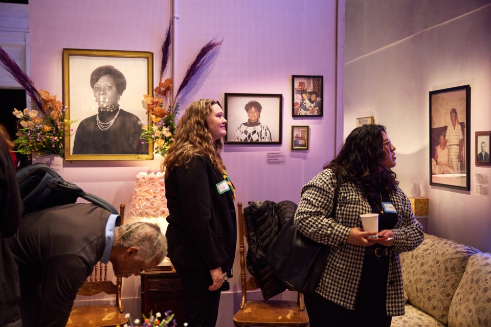 Attendees at "Mercedes, Part 1," an interactive art installation by Modesto Flako Jimenez, a Brooklyn artist, at BAM. 