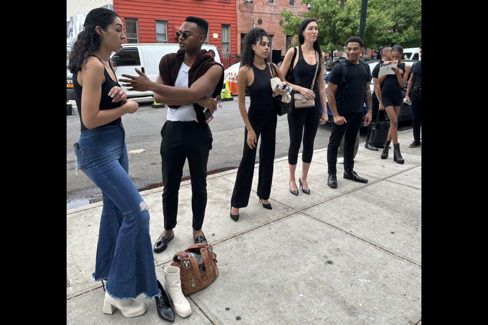 Models waiting in line for a shot to walk the runway during New York Fashion Week 2024.