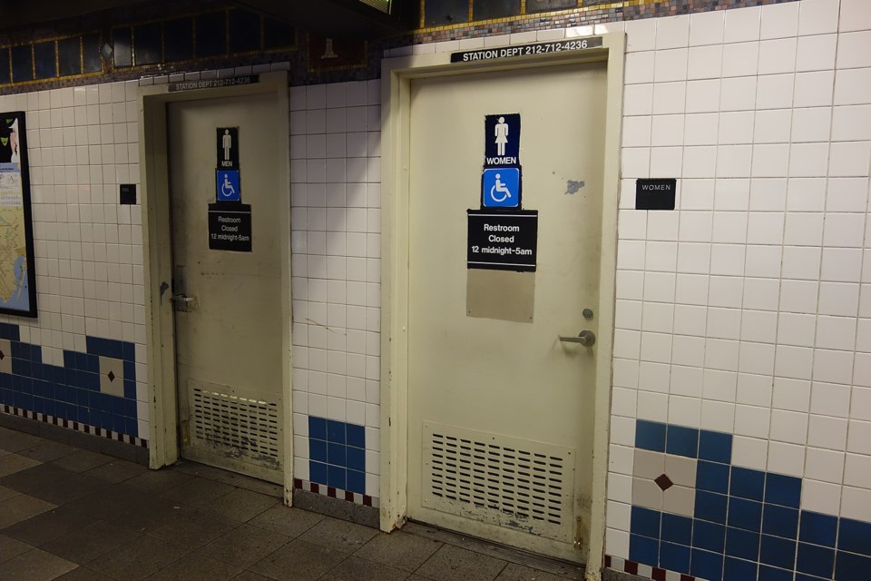 The bathrooms at the Flatbush Avenue 2/5 station are now an employee room. 